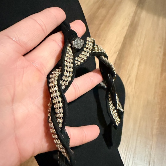 Harley-Davidson Women's Daphne Motorcycle Flip-Flop
Black rhinestones wedge 9 - Picture 7 of 12